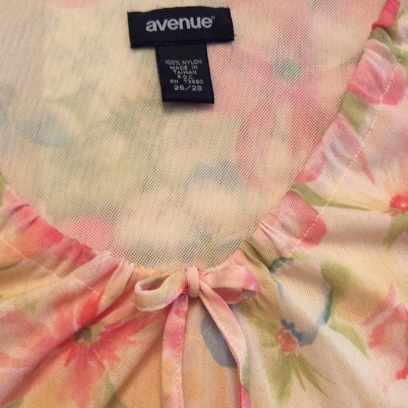 Avenue Pastel Floral Vneck Top Plus:26/28 - Picture 2 of 7